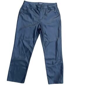 Baccini Women’s Faux Leather Pants Black Size 10 PU Coated Slim Straight NWT